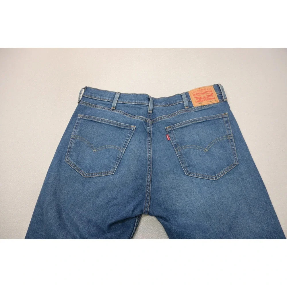 Levis 505 Regular Fit Jeans Mens 38x30 Blue Medium Wash‎ Stretch Denim Excellent